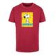 T-Shirt MERCHCODE "Herren Peanuts - Player Round Neck" Gr. S, rot (burgundy) Herren Shirts T-Shirts