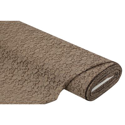 Spitzenstoff Blumen mit Glitzer, taupe Image