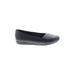 ABEO Flats: Slip-on Wedge Casual Black Print Shoes - Women's Size 7 - Almond Toe