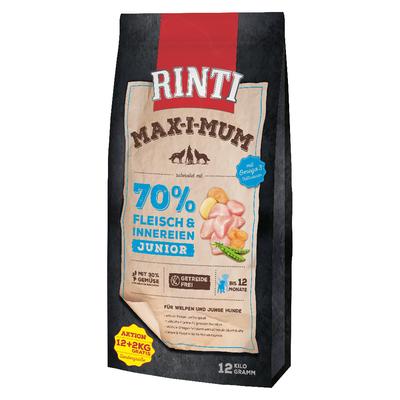 14kg Max-i-mum Junior Huhn RINTI Hundefutter trocken - 2kg gratis!
