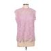 NANETTE Nanette Lepore Short Sleeve Blouse: Pink Floral Tops - Women's Size Large