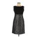 H&M Cocktail Dress - A-Line: Black Color Block Dresses - Women's Size 10