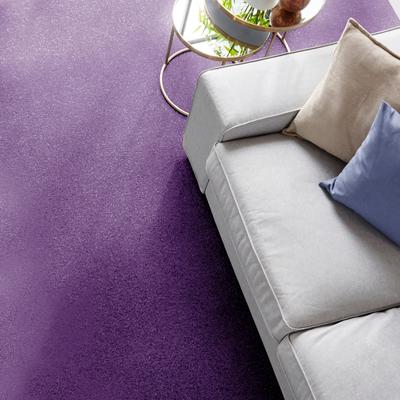 Teppichboden ANDIAMO "Kira, Velours, Made in Belgium", lila, B:400cm H:8mm L:100cm, Kunstfaser, Teppiche, Uni Farben, Breite 400 cm, strapazierfähig, pflegeleicht, Wohnzimmer Image