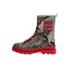 Stiefelette DOGO "Gisele Schnürstiefel Boots Let's Find A Place To Get Lost Damen", Damen, Gr. 40, Normalschaft, beige (beige, schwarz), Lederimitat, Schuhe, Handgefertigt