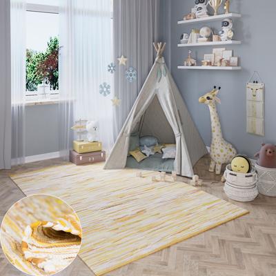 Teppich MY HOME "Bente", gelb (gelb mix), B:80cm H:10mm L:150cm, Baumwolle, Polyester, Teppiche, Handweb Teppich, 90% Baumwolle, handgewebt, Scandi Image