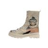 Stiefelette DOGO "Gisele Let's Find A Place To Get Lost Damen Stiefel / Female", Damen, Gr. 41, Normalschaft, grau (beige, grau), Lederimitat, Schuhe, Vegan