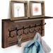 Millwood Pines Caylei Solid Wood 6 - Hook Wall Mounted Coat Rack in Wood/Metal in Brown | 23 H x 3.8 W x 7.5 D in | Wayfair