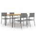 George Oliver Dining Table & Chairs Furniture Set Poly Rattan Wood/Wicker/Rattan in Gray | 59.1 W x 35.4 D in | Outdoor Furniture | Wayfair