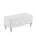 Rosdorf Park Kambryn Faux Leather Storage Bench Faux Leather/Solid + Manufactured Wood/Wood/Leather in White | Wayfair