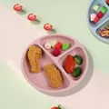 Assiette en silicone sans BPA pour bébé conception synchronisée 3 grilles ventouse pour