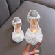 Sandales plates avec nœud en biscuits pour enfants chaussures de performance pour enfants sandales