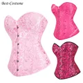 Corset rose à lacets pour femmes bustier violet tenue Renaissance corset rétro lingerie grande