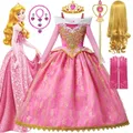 Robe de princesse Disney Aurore pour filles costume de cosplay de la belle au bois dormant