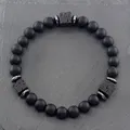Bracelets constants iques rétro Black nights pour hommes et femmes Onyx conviviale ré Perles de
