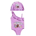 Maillot de bain une pièce pour filles de 2 à 10 ans ensemble de 2 pièces avec bonnet et motif de