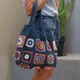 Sac fourre-tout au crochet vintage pour femme grand sac à main hippicopter bohème chic tissé à