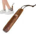 Extracteur de chaussures à poignée courte pour hommes et femmes curseur en bois aide avec lanière
