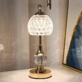 2023 New Metal Crystal Acrylic Table Lamp Bedroom Bedside Lamp Nordic Retro Home Decoration in Small