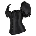 Bustier à manches courtes bouffantes pour femmes corset désossé haut sexy col carré bordure à