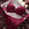 Soutien-gorge Push Up en dentelle florale pour femmes 2 pièces Sexy Transparent 5 couleurs