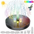 Pompe à eau solaire pour fontaine avec lumières LED colorées bain d'oiseaux 3W 7 buses 4