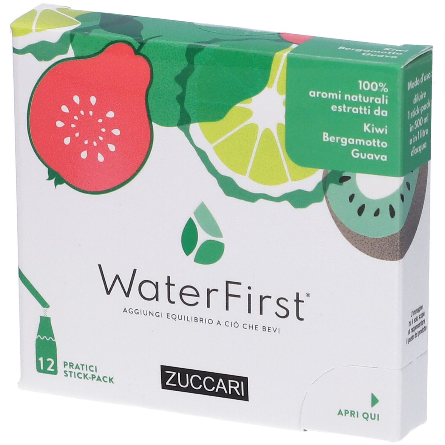 WaterFirst Kiwi, Bergamotto, Guava 18 g Polvere per soluzione orale