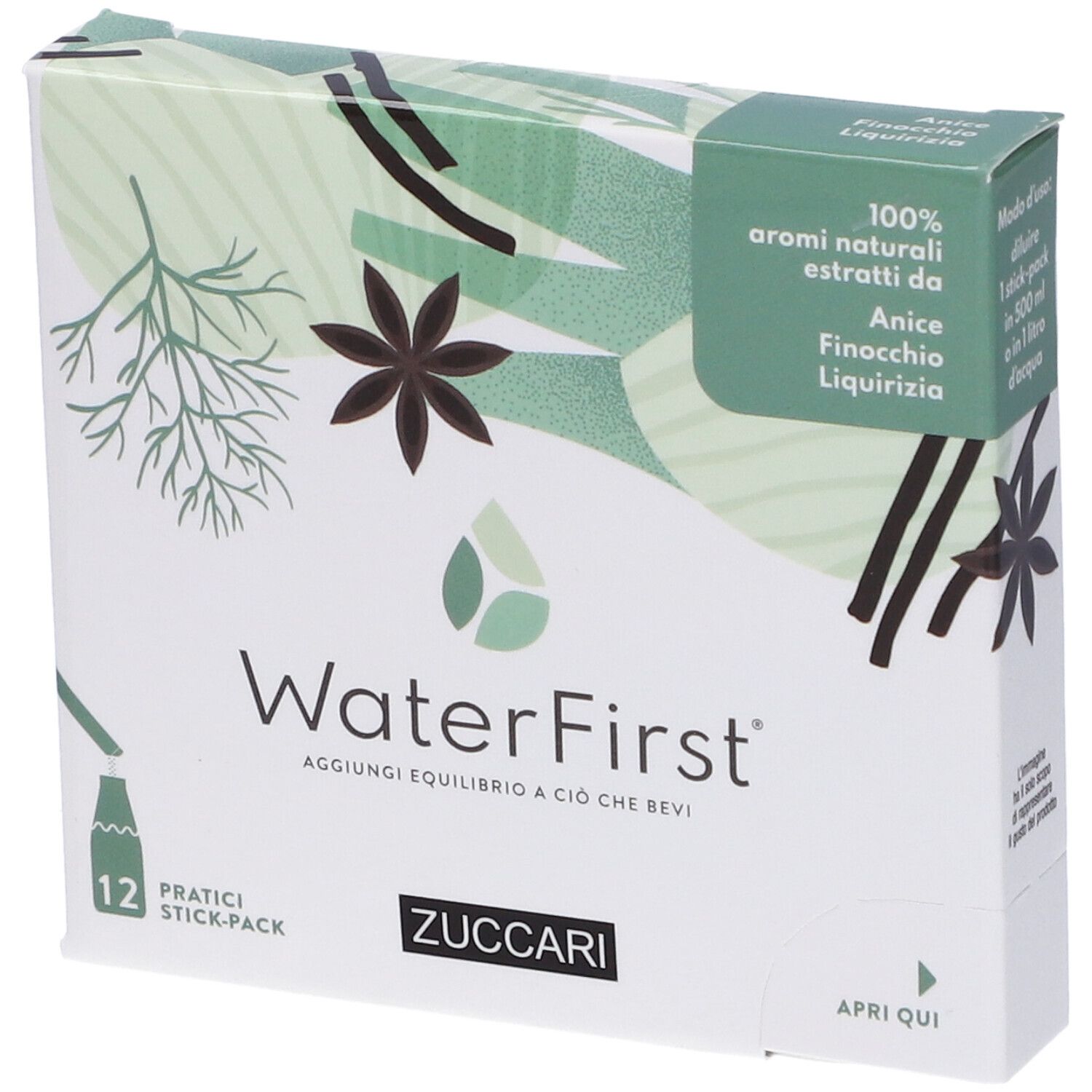 WaterFirst Anice, Finocchio, Liquirizia 18 g Polvere per soluzione ora