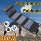 600W Foldable Solar Panel Phone Charger 5V Solar Panels Plate USB Solar Panels Power Bank for Cell