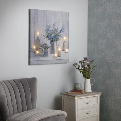 LED-Bild ART FOR THE HOME "Ruhe Blau LED 60x70cm", blau (farbe bild(er): blau), B:70cm H:60cm T:3cm Ø:3cm, Bilder Image