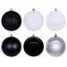 Vickerman 3" Black, White, and Silver Ornament Assortment, 12 per box. - Black