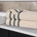 Superior Brea Zero Twist Cotton Ribbed Modern Bath Sheet Set of 2