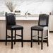 Glitzhome Set of 2 45"H PU Riveted Upholstered Bar Stools Pub Chairs