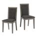 Wood Upholstered Armless Dining Chair with MDF + sponge Back, Kitchen Room Chair Side Chair Set of 2, Dark Gray