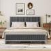 Linen Upholstered Bed Queen Size Platform Bed Frame w/ 4 Drawers
