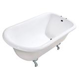 Aqua Eden 48-Inch Cast Iron Roll Top Clawfoot Tub with 7-Inch Faucet Drillings