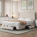 Queen Size Tufted Platform Bed with 3 Drawers