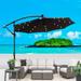 10 ft. Patio Umbrella Solar Powered LED Lighted Sun Shade Market Waterproof 8 Ribs Umbrella with Crank and Cross Base