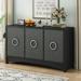 Curved Design Storage Cabinet with Three Doors and Adjustable shelves