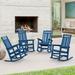 LUE BONA Plastic Outdoor Patio Adirondack Rocking Chairs For Porch Set of 4 - 34.6"D x 28"W x 43.7"H