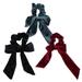 Bow-knot Hair Ring 3pcs Bow-knot Hair Ring Fashion Hair Bands Hair Rope Hair Tie Ponytail Holders Hair Accessories for Women Girls (Black + Green + Wine Red)