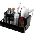 Hair Tool Organizer Black Dryer Holder Hair Dryer Organizer For Countertop Bathroom & Vanity With 3 Heatproof Steel Cups