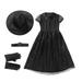 Tosmy Toddler Kids Girl Clothes Witch Style Comtome Party Dress Hat Belt Outfit Set Clothes