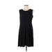 Lily by Firmiana Casual Dress - A-Line Scoop Neck Sleeveless: Black Solid Dresses - Women's Size Medium