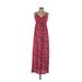 Splendid Casual Dress - Maxi: Orange Floral Motif Dresses - Women's Size Small