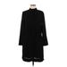 Banana Republic Casual Dress Mock Long sleeves: Black Print Dresses - Women's Size 6