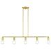 Lansdale 5 Light Satin Brass Large Linear Chandelier