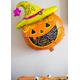 Orange Halloween Foil Balloon with Scary Pumpkin Design - Single