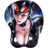 3D Mousepad Ergonomic Mouse Pad With Wrist Support Rest Mousepad Gel Wrist Rest Memory Foam Non-Slip & Pain Relief For Computer Wireless Home&Office KG Cat Woman