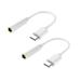 Type C to 3.5mm Audio Adapter 2pcs Type-C to 3.5mm Earphone Cable Adapter Usb 3.1 Type C USB-C Male to 3.5 AUX Audio Female Jack (White)