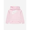 Nike Girls Club Fleece Hi Low Hoodie In Pink Size 2 - 3 Yrs